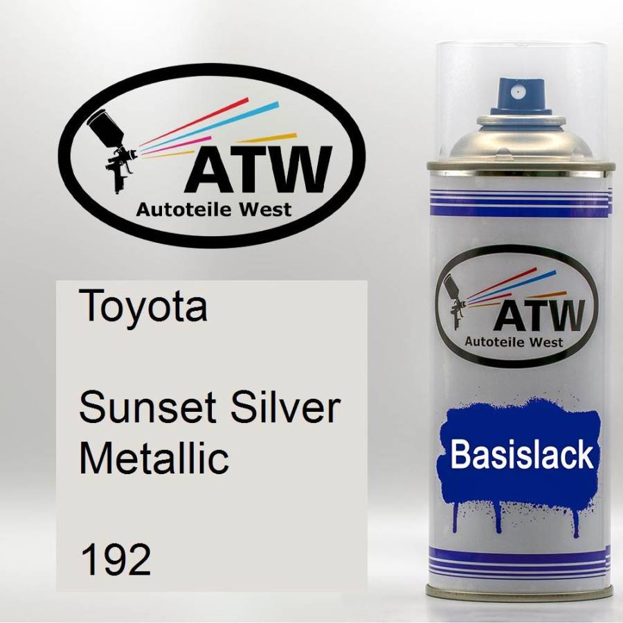 Toyota, Sunset Silver Metallic, 192: 400ml Sprühdose, von ATW Autoteile West.